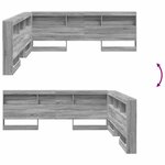 vidaXL Tête de lit de rangement Sonoma gris 200 cm Bois d'ingénierie