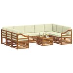 vidaXL Ensemble de canapés d'extérieur 10 pc Naturel et Crème