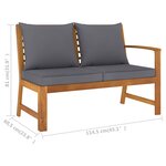 vidaXL Salon de jardin 6 Pièces avec coussin Bois d'acacia solide
