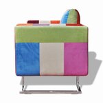 vidaXL Fauteuil cube avec design de patchwork Chrome Tissu