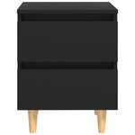 vidaXL Tables de chevet avec pieds en pin 2 Pièces Noir 40x35x50 cm