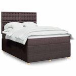 vidaXL Sommier à lattes de lit avec matelas Marron foncé 140x190 cm