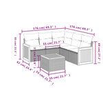 vidaXL Salon de jardin avec coussins 6 Pièces beige résine tressée