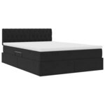 vidaXL Lit de rangement LED avec matelas Noir 140 x 200 cm Velours