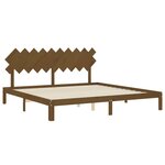 vidaXL Cadre de lit avec tête de lit marron miel 200x200cm bois massif