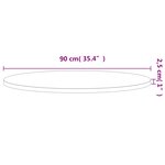 vidaXL Dessus de table Ø90x2 5 cm rond bois massif de hêtre