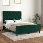 vidaXL Cadre de lit sans matelas vert foncé 140x190 cm velours