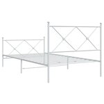 vidaXL Cadre de lit métal avec tête de lit/pied de lit blanc 100x200cm