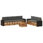 vidaXL Ensembles de canapés avec coussin 8 Pièces Bois d'Acacia Massif