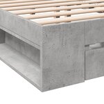 vidaXL Cadre de lit avec tiroirs sans matelas gris béton 140x200 cm