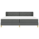 Lit Box Spring vidaXL avec matelas gris foncé 200x200 cm en tissu