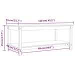 vidaXL Table basse Gris 110x55x45 cm Bois massif de pin