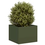 vidaXL Jardinière vert olive 40x40x30 cm acier