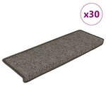 vidaXL Tapis d'escalier autocollants 30 Pièces 65x21x4 cm gris et beige
