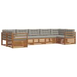 vidaXL Ensemble de canapés d'extérieur 7 pc Gris Naturel et Clair
