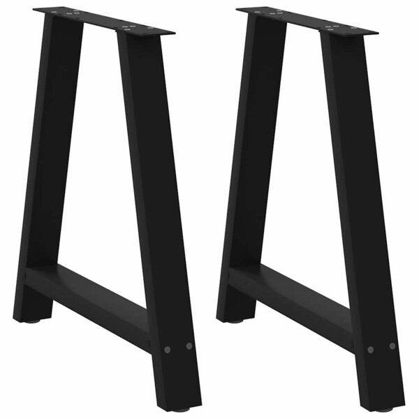 vidaXL Pieds de table à manger en forme de A 2 pièces Noir 80 x (72-73) cm Acier
