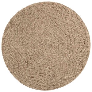 vidaXL Tapis de surface Rond Moiré HUARTE Naturel Ø 120 CM Polyester