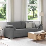 vidaXL Canapé avec coussin Gris foncé 219 x 77 x 82 cm tissu