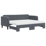 vidaXL Lit de jour avec gigogne et matelas gris foncé 80x200cm velours
