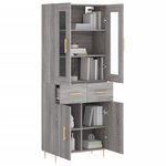 vidaXL Buffet haut Sonoma gris 69 5x34x180 cm Bois d'ingénierie