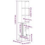 vidaXL Cabinet de salle de bain Olden Marron 35 x 30 x 159 cm