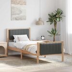 vidaXL Cadre de lit avec tête de lit marron et gris foncé 80 x 200 cm