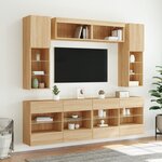 vidaXL Ensemble de meubles TV muraux 6Pièces et lumières LED chêne sonoma