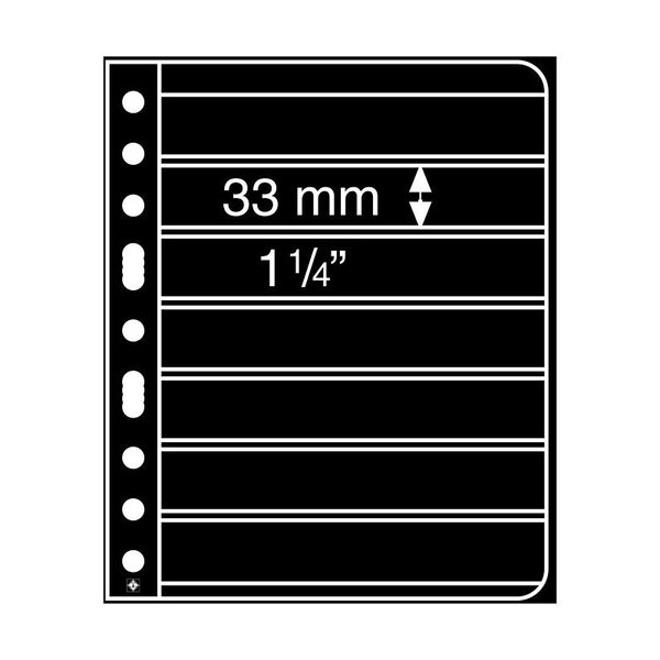 Recharges Vario Leuchtturm à 7 bandes pour timbres-poste. Fond - Noir