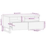 vidaXL Table basse noir 80x54x40 cm bois massif de manguier