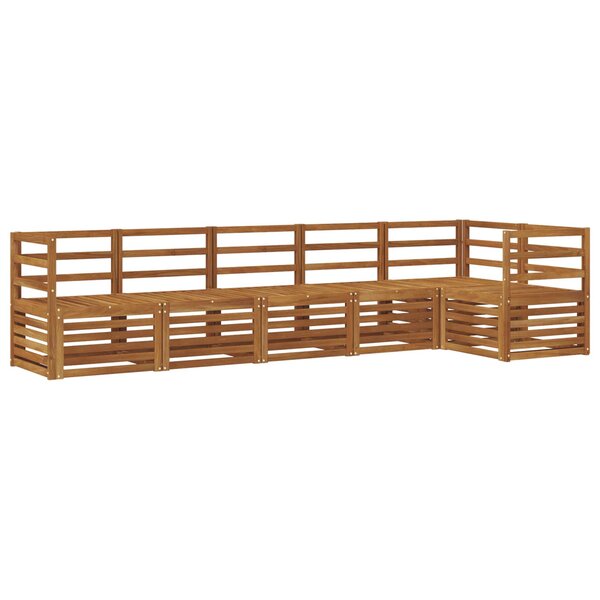 vidaXL Ensemble de canapé d'angle 6 Pièces Naturel Bois d'Acacia Massif