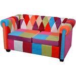 vidaXL Ensemble de canapés Chesterfield 2 Pièces tissu
