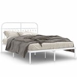 vidaXL Cadre de lit métal sans matelas et tête de lit blanc 140x200 cm