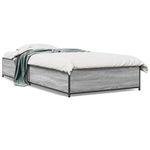 vidaXL Cadre de lit sans matelas sonoma gris 75x190 cm