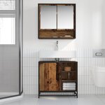 vidaXL Ensemble de mobilier de salle de bain 2 Pièces Bois Ancien