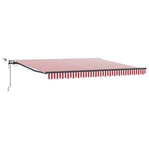 vidaXL Tissu de auvent Rouge et Blanc 400 × 350 cm Polyester