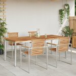 vidaXL Table à manger d'extérieur 200x90x74.5 cm en teck massif