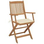 vidaXL Chaises pliables de jardin lot de 6 avec coussins Bois d'acacia