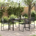 vidaXL Ensemble de salle à manger pour jardin 5 Pièces Noir Poly rotin