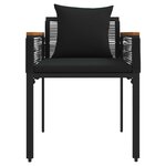 vidaXL Ensemble de meubles d'extérieur 4 Pièces Noir Rotin PE
