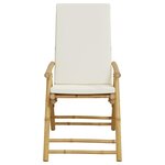 vidaXL Chaises inclinables de jardin pliantes lot de 2 coussins bambou