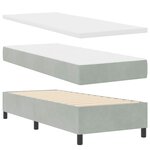 Lit cadre de vieXL avec matelas gris clair 80x200 cm en velours