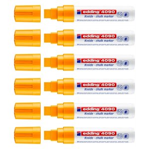 Marqueur Craie Liquide 4090 Orange Fluorescent Pointe Large 4-15 mm x 6 EDDING