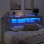 vidaXL Tête de lit à LED sonoma gris 220x18 5x103 5 cm bois ingénierie