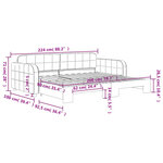 vidaXL Lit de jour avec gigogne sans matelas noir 90x200 cm