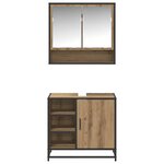 vidaXL Ensemble de mobilier de salle de bain 2 Pièces Chêne artisanal