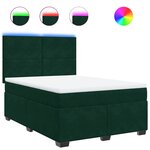 vidaXL Sommier à lattes de lit et matelas Vert foncé 140x190cm Velours