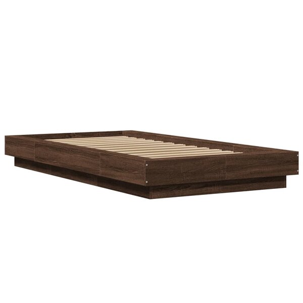 vidaXL Cadre de lit chêne marron 100x200 cm bois d'ingénierie