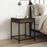 vidaXL Table de chevet avec LED infini chêne marron 40x40x51 cm