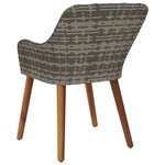 vidaXL Chaises de jardin avec coussins 2 Pièces Gris Poly Rattan