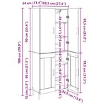 vidaXL Haut Armoire Montage mural Chêne artisanal 69 5 x 34 x 180 cm